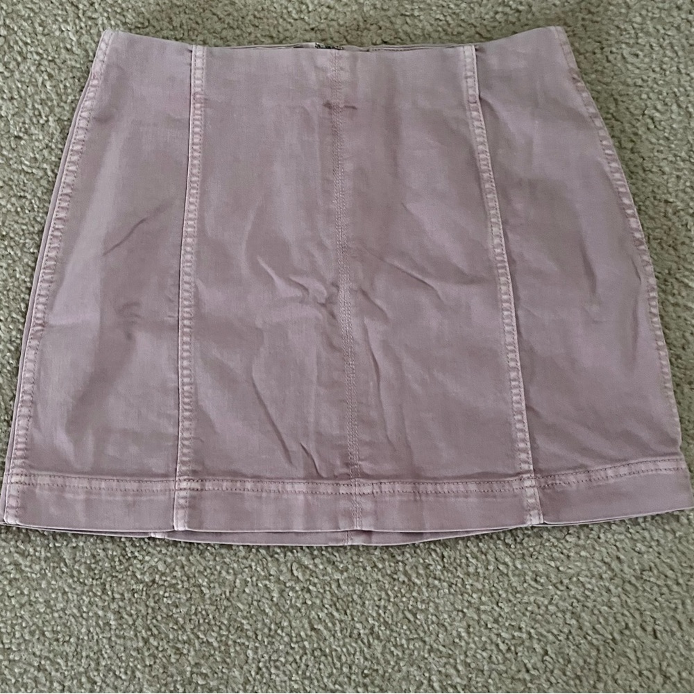 Wild Fable | Seamed Denim Rose Pink Mini Skirt - Picture 2 of 6